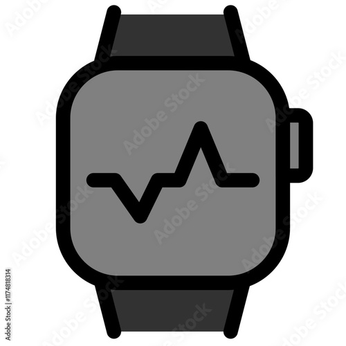 Fitness health tracker to measure BPM and EGC - Flat icon symbol
