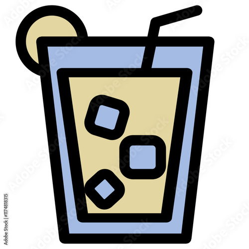 Fitness ice cold refreshing drink - Flat icon symbol