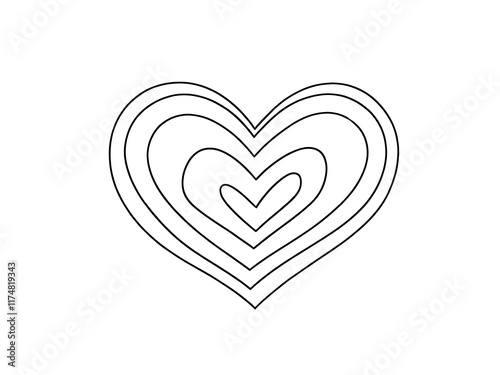 Heart for adult anti stress colouring book. Coloring page with high details isolated on white background. Zentangle pattern for relax and meditation.