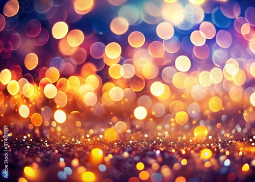 Dreamy Bokeh Lights Background, Abstract Blurred Festive Lights