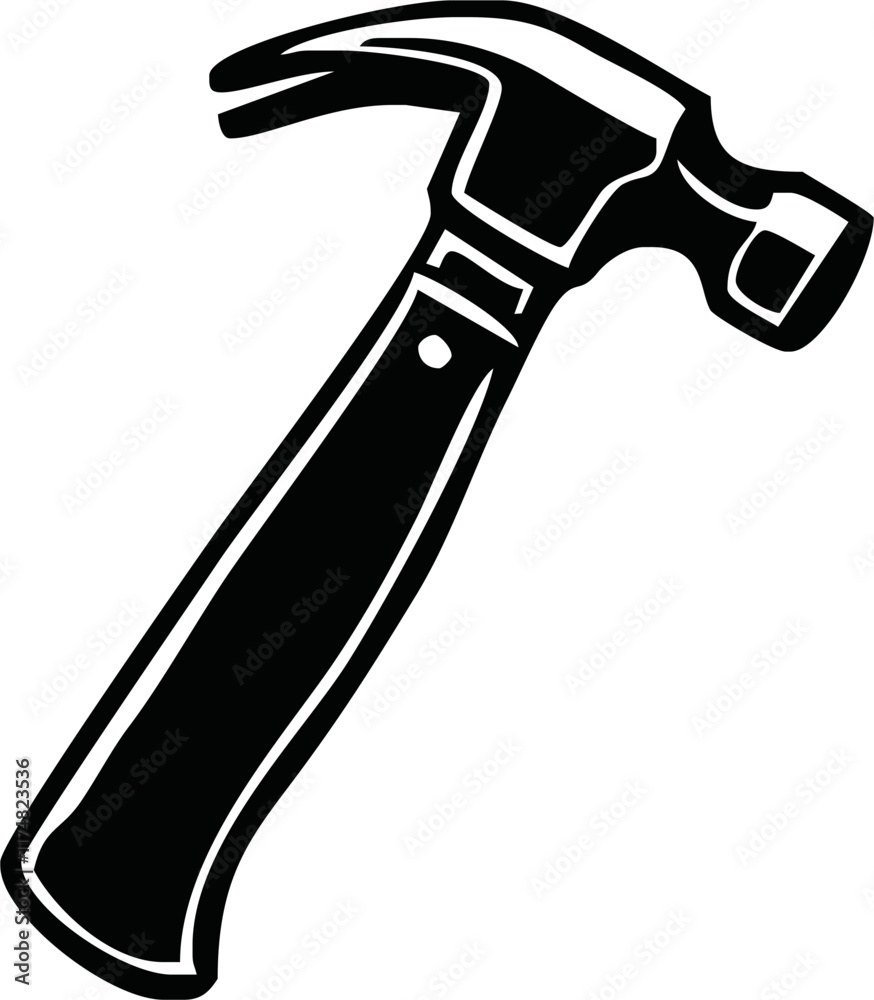 Hammer symbol and clip art. Hammer black and white flat vector icon design Hammer symbol and clip art. Hammer black and white flat vector icon design