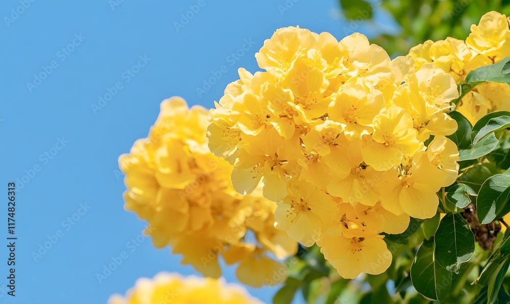 In the garden, yellowThick and densewinter Yellow Apricot Blossom is in full bloom, Generative AI 