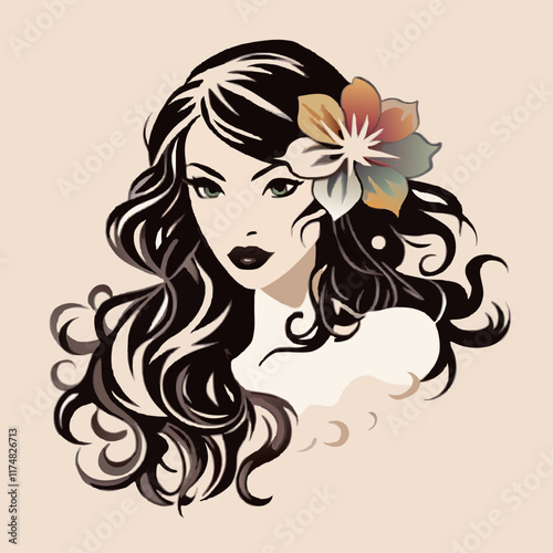 woman with flower
