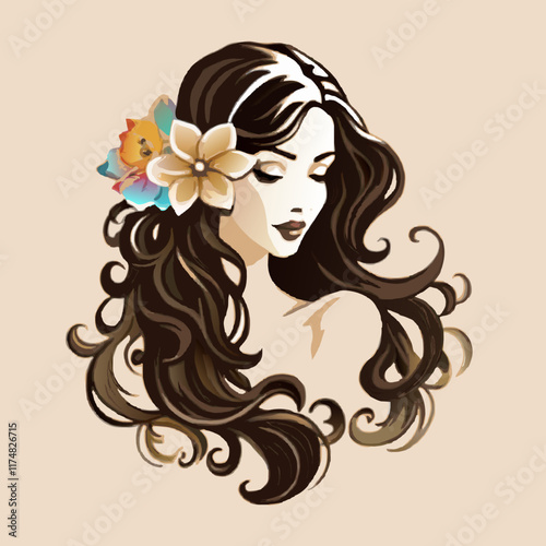 woman with flower
