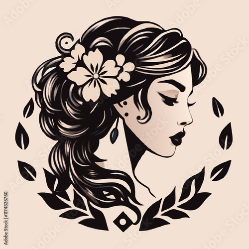 woman with flower