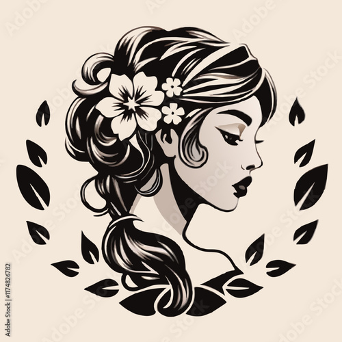 woman with flower