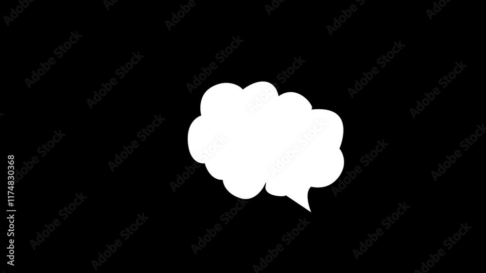 moving speech balloon bubbles appearing video animation white thought cloud.