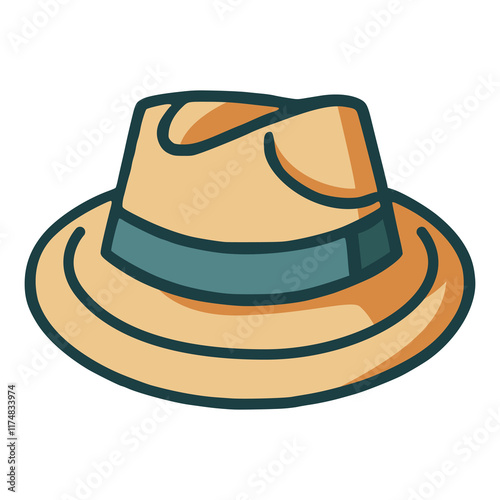 investigator hat spy mystery flat color vector illustration template design photo