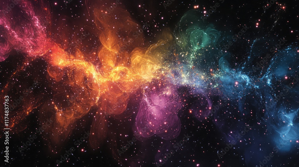 Fototapeta premium Fireworks bursting in colorful patterns against a clear night sky