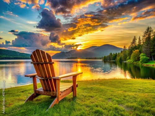 Stunning Lake George sunset: picturesque Adirondack landscape photography showcases New York's beauty.