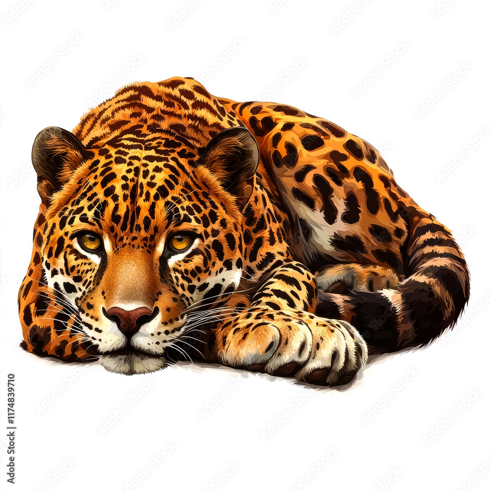 Obraz premium Majestic Jaguar in a Relaxed Pose