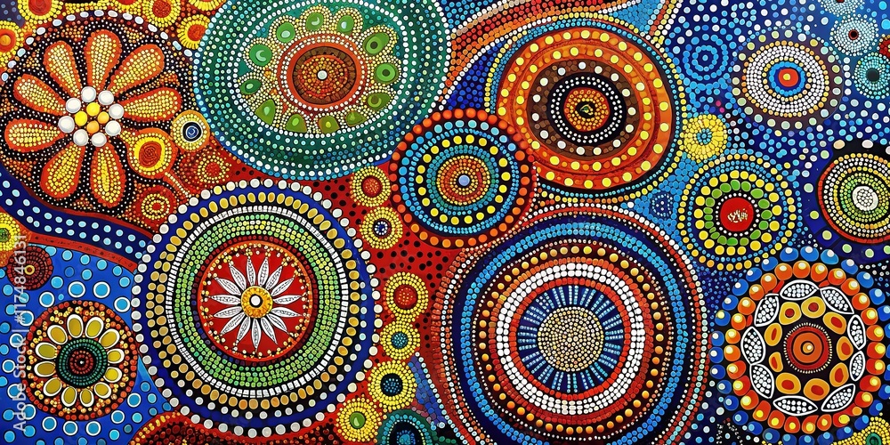 Aboriginal Dreamtime Painting: Vibrant Dot Art, Creation Story, Natural World Aboriginal Dreamtime Painting: Vibrant Dot Art, Creation Story, Natural World