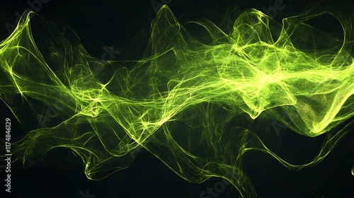 Abstract Lime Green Energy Wave Forms