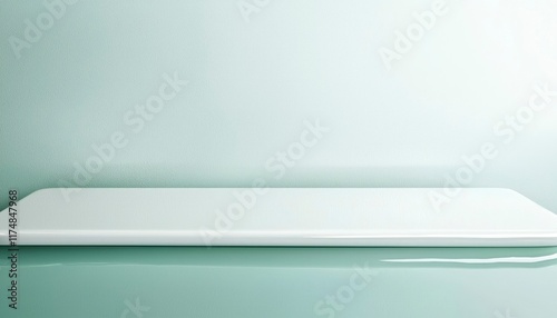 Wallpaper Mural White Platform Against A Light Green Wall Torontodigital.ca