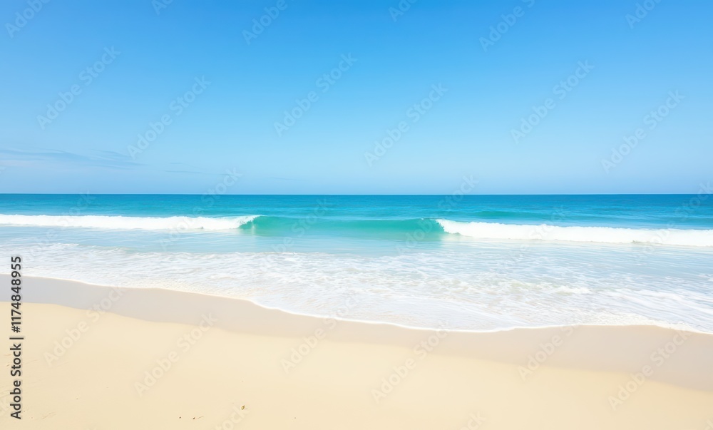 Serene tropical beach with clear blue waters Serene tropical beach with clear blue waters
