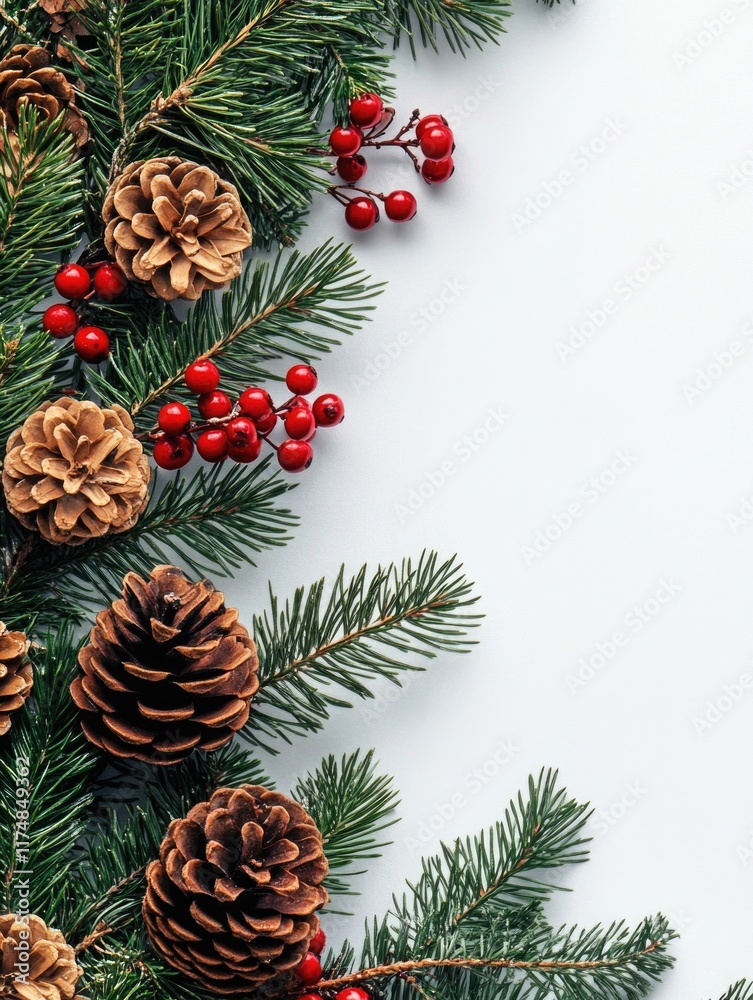 Pine Cones and Red Berries Pine Cones and Red Berries