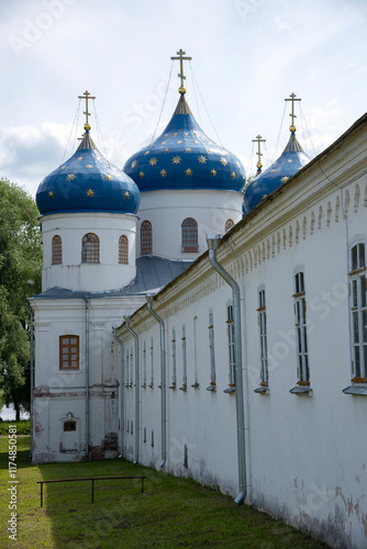 Holy Cross Cathedral of St. George Monastery in Veliky Novgorod. Russia photo