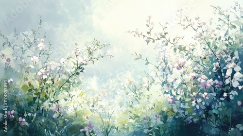 Serene White Blossoms In A Lush Green Garden