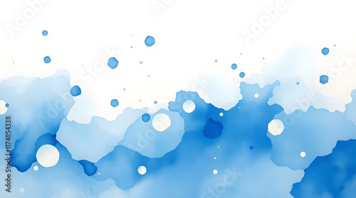 Abstract ink wash landscape painting with organic shapes and minimalist design