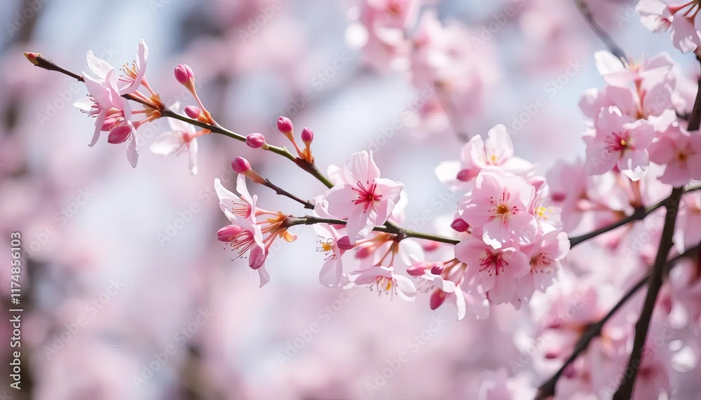 Delicate Pink Cherry Blossoms Branching Out Beautifully Delicate Pink Cherry Blossoms Branching Out Beautifully
