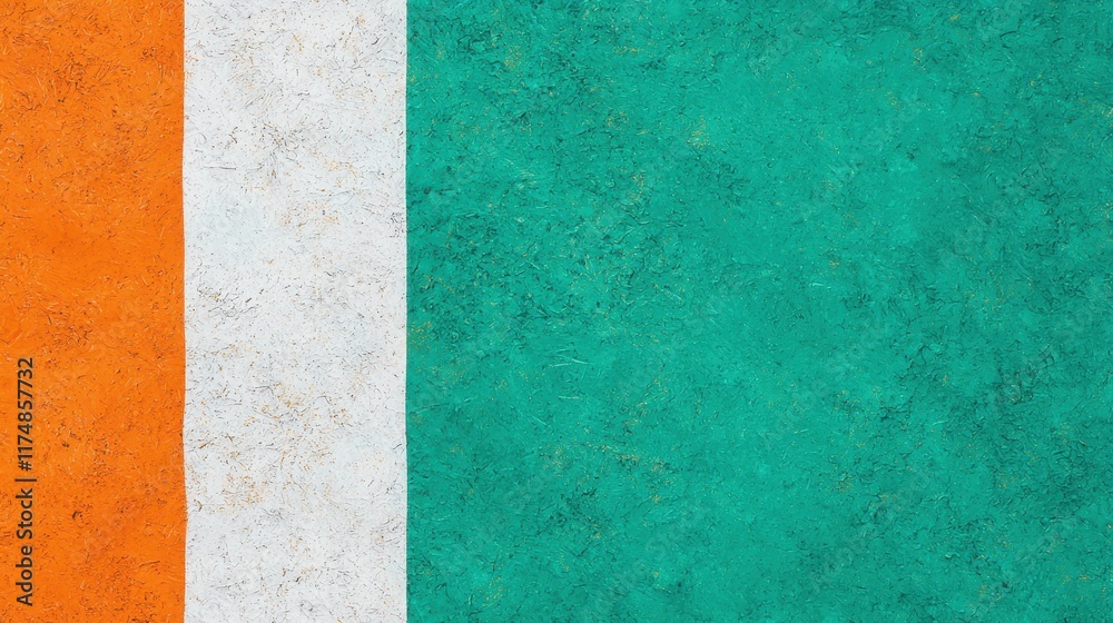 Fototapeta premium Abstract Textured Background Featuring Orange, White, and Green Colors