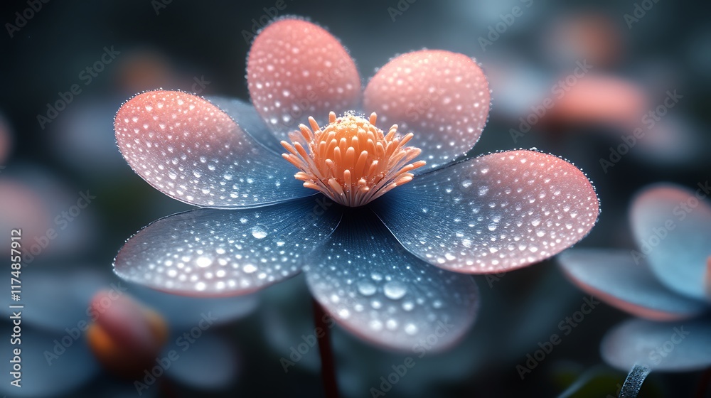 Dew Kissed Flower Petals Softly Bloom Dew Kissed Flower Petals Softly Bloom