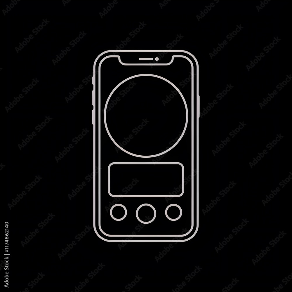 Minimalistic Smartphone Outline Design Minimalistic Smartphone Outline Design