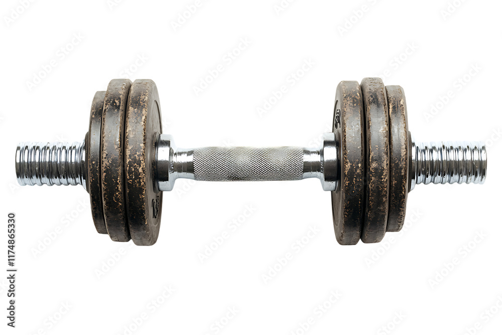 Naklejka premium steel dumbbell isolated on transparent background