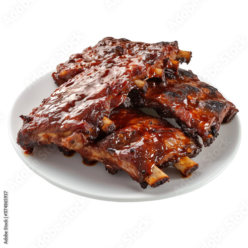 barbecue ribs isolated