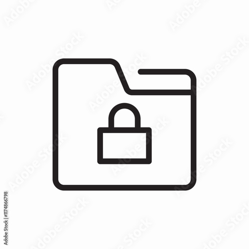 Locked secure folder protection icon vector sign