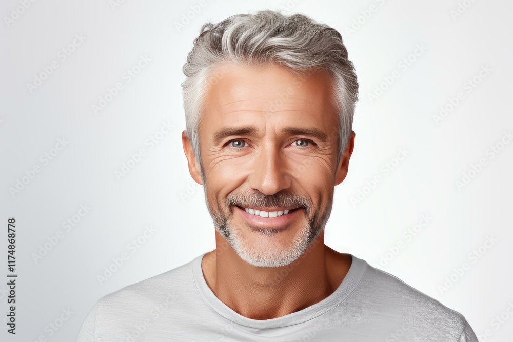 Studio portrait of a handsome mature man smiling against a white background Studio portrait of a handsome mature man smiling against a white background