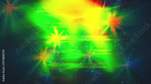Abstract bright with lights and particles. Computer generated