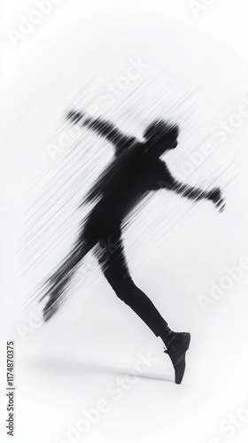 Motion blur silhouette of dancing person