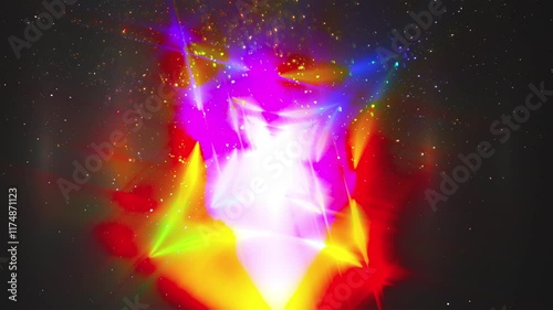 Abstract bright with lights and particles. Computer generated