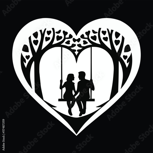 Vector illustration a man on his knees, makes a proposal to marry the woman Couple silhouette vector illustration and artwork
 