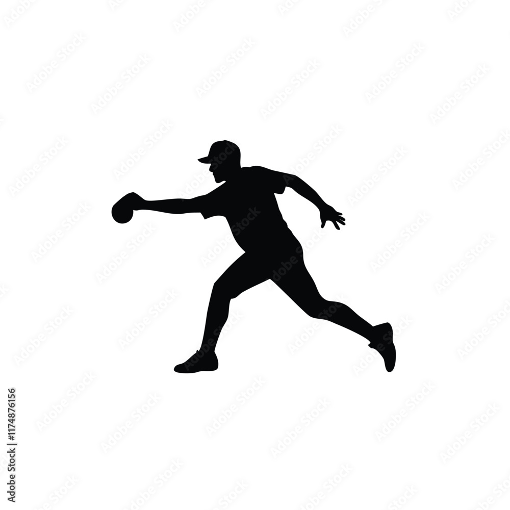 A baseball player vector silhouettes A baseball player vector silhouettes