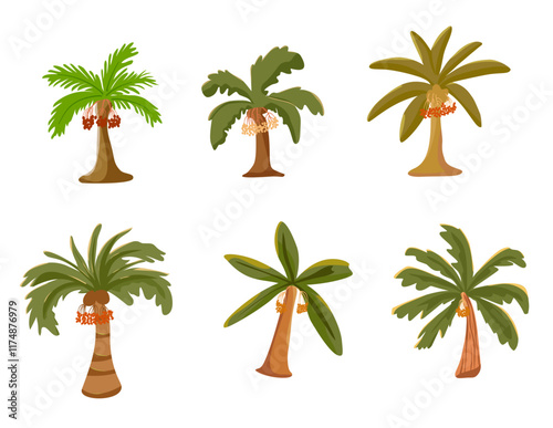 set of palm trees