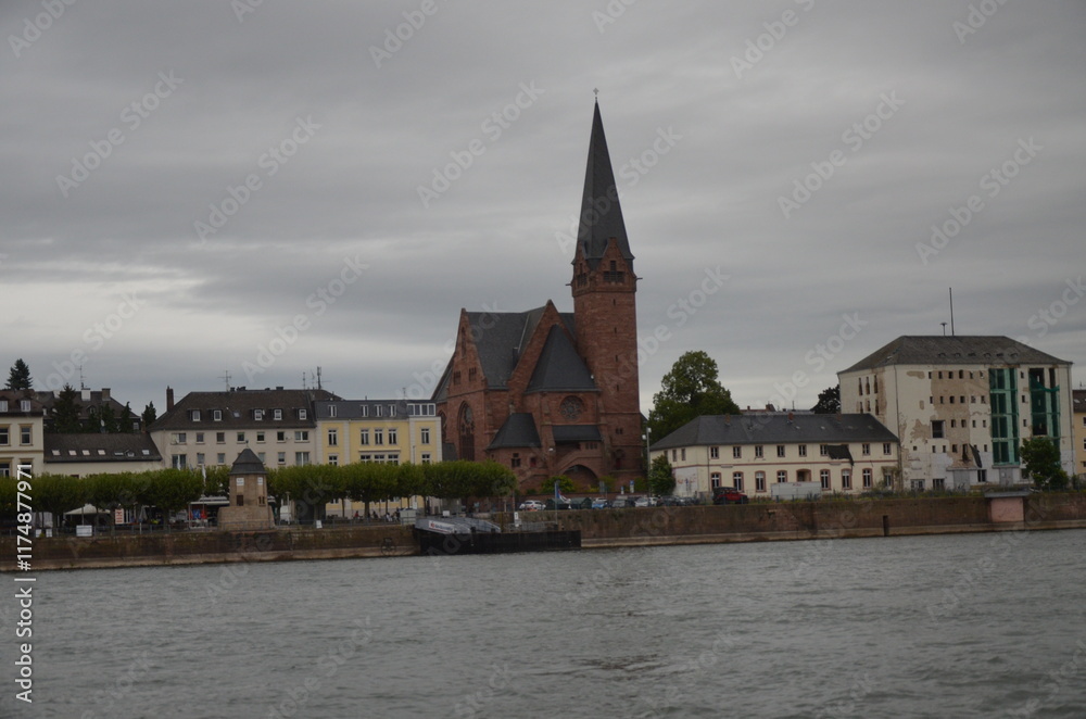 Fototapeta premium Protestant church called 'Oranier Gedächtniskirche' in Bierbrich district of Wiesbaden