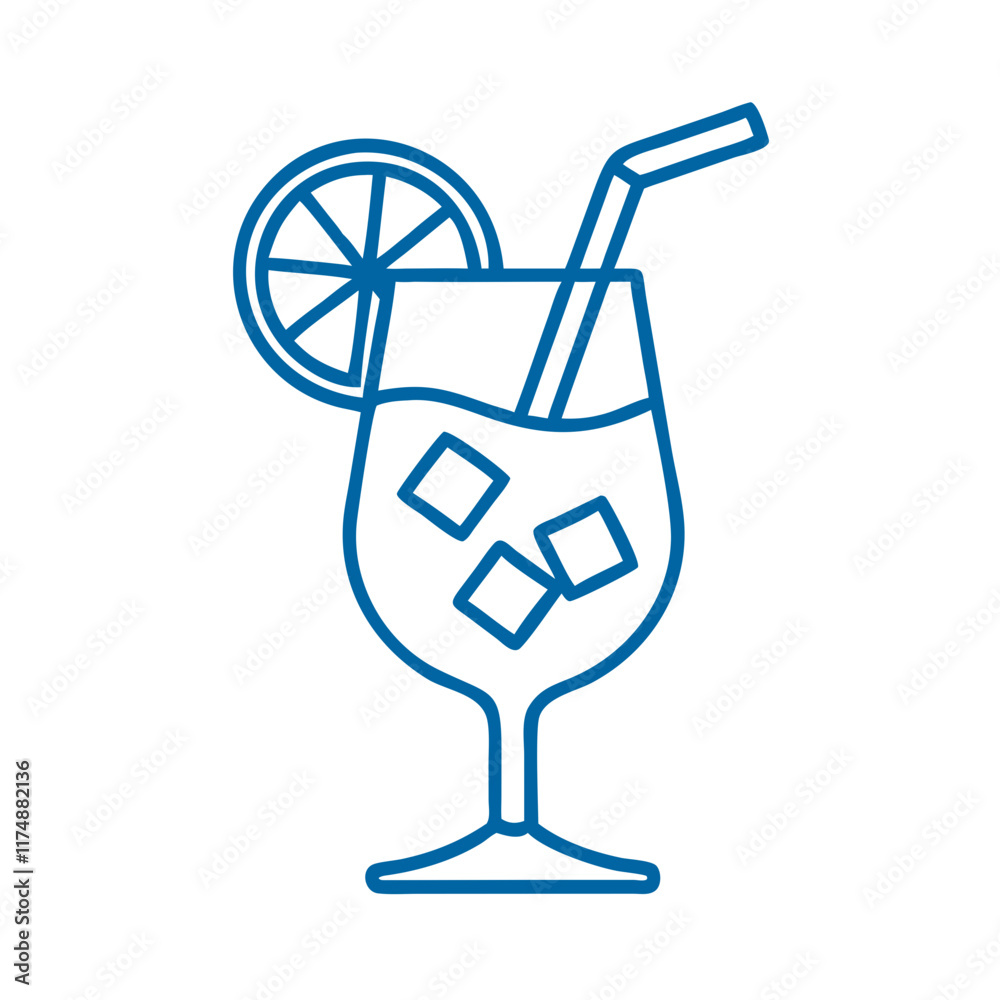 Cocktail Icon Representing Tropical Drinks and Relaxation