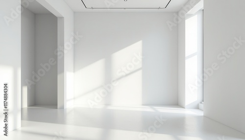 Wallpaper Mural A contemporary white studio room with soft lighting creates a sleek and serene backdrop. Torontodigital.ca