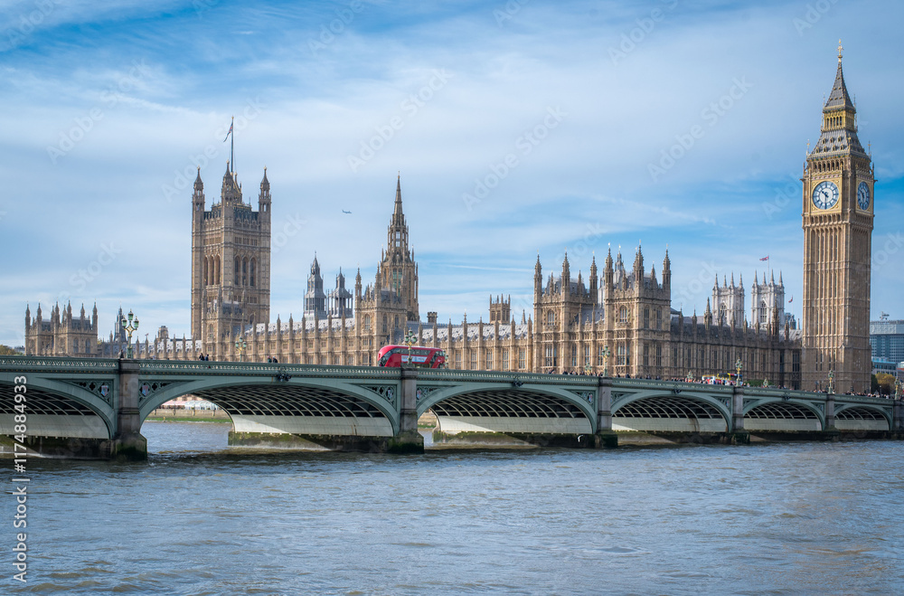 Fototapeta premium Londres Big ben et bus rouge