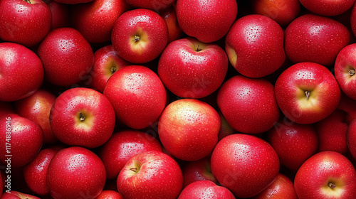 a seamless repeat and fully tileable background of juicy red apples