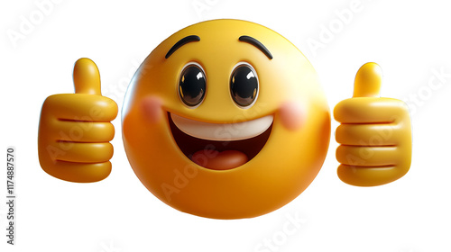 3D emoji icon thumbs up gesture on a transparent background