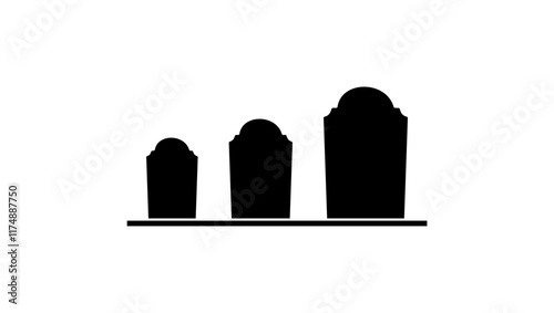 Death rate growth, black isolated silhouette