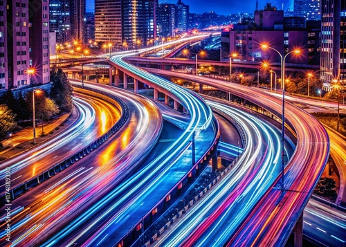 Long Exposure Light Trails - Abstract Cityscape at Night, Defining Prolixity photo