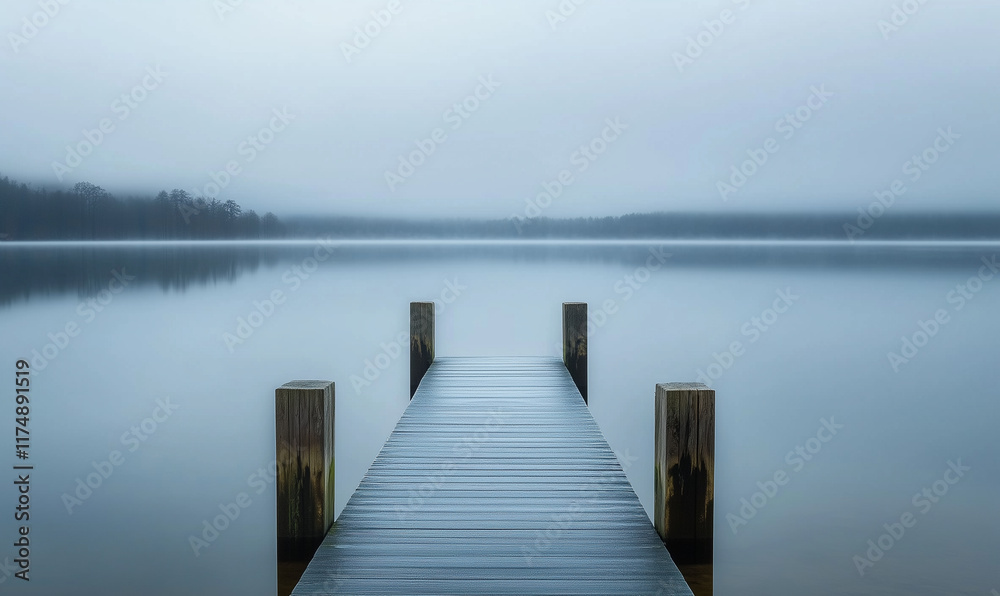 Naklejka premium Landscape of a calm water