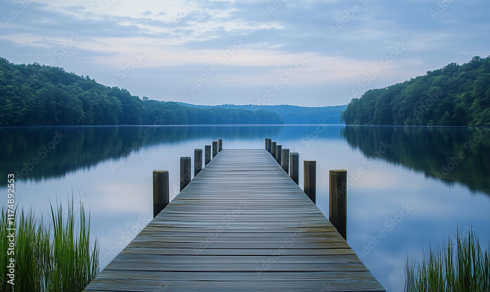 Naklejka premium Landscape of a calm water