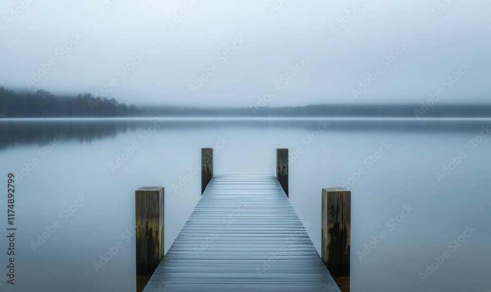 Naklejka premium Landscape of a calm water