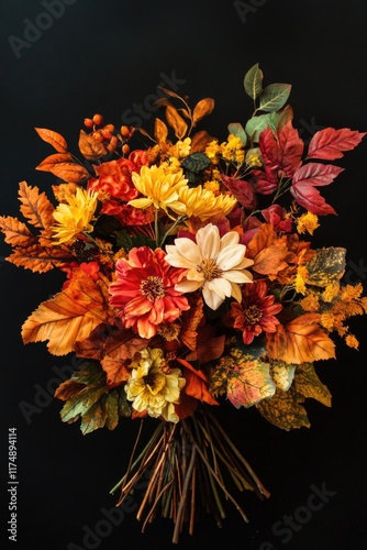 Flowers on Black Background