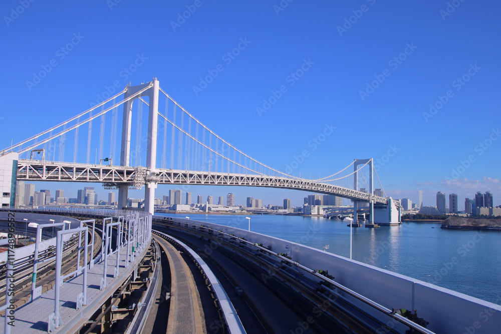 Fototapeta premium 東京都 ゆりかもめから見た街並みりかもめ